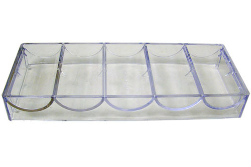 An acrylic chip rack holding 100 chips