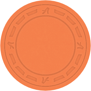 Dayglo Peach clay poker chip