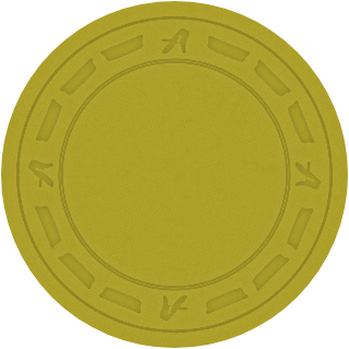 Dayglo Saturn clay poker chip