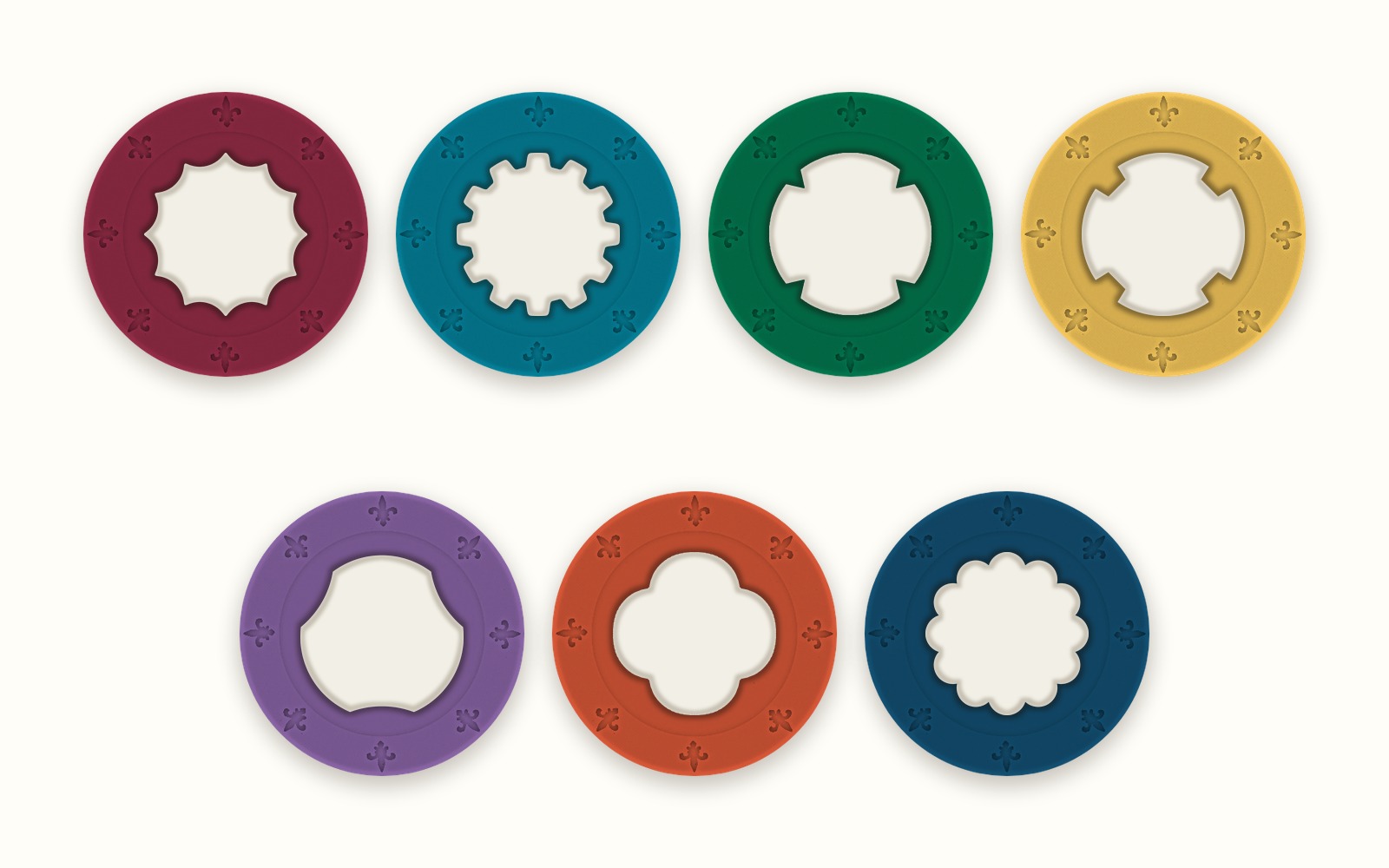 Seven shaped-inlay varieties on the FDL mold