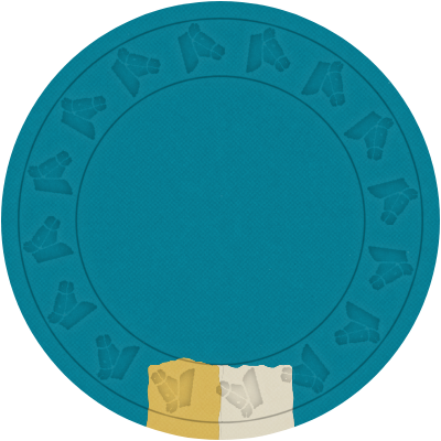Imperial blue chip with one double white and canary edge spot