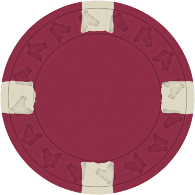 Red chip with four quarter-inch white edge spots